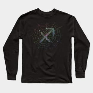 Rainbow Spiderweb Sagittarius Long Sleeve T-Shirt